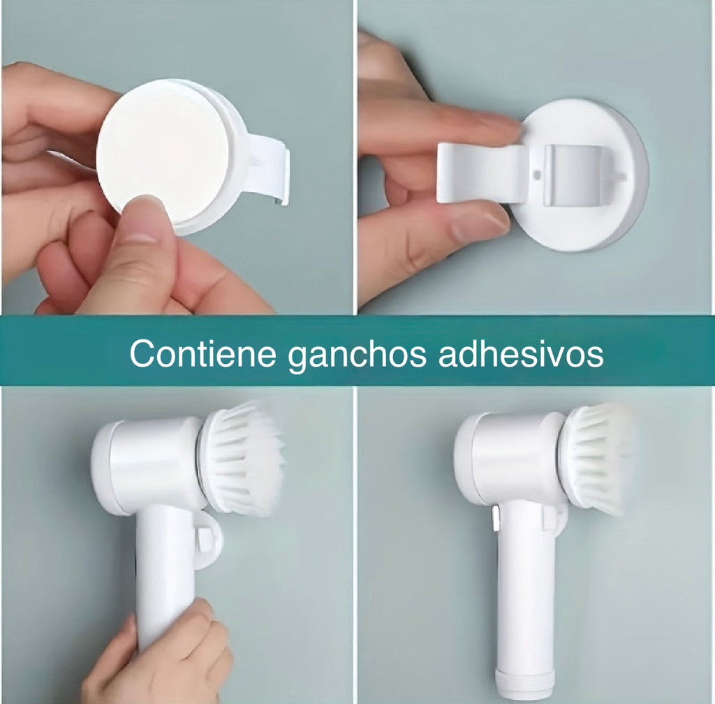 Cepillo Eléctrico Giratorio Recargable USB para Limpieza Profunda de Cocina y Baño